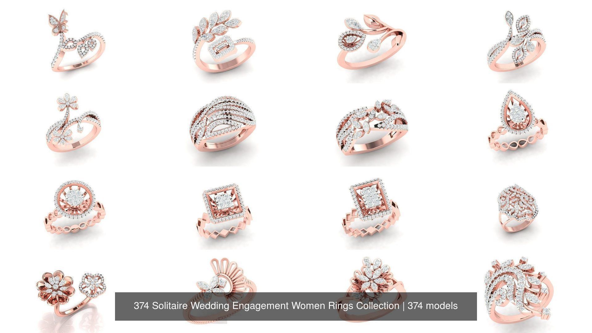 374 Solitaire Wedding Engagement Women Rings Collection _76