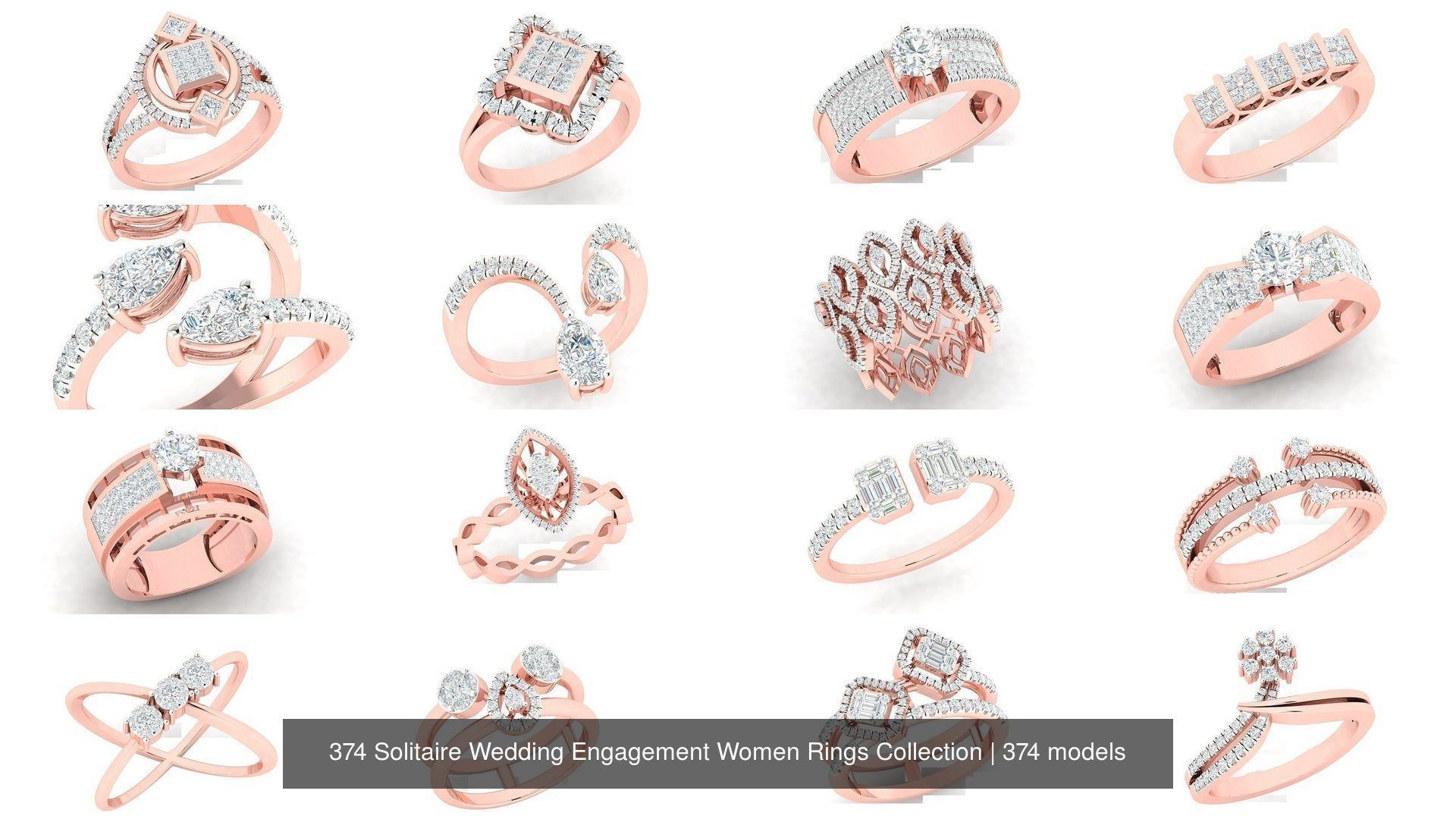 374 Solitaire Wedding Engagement Women Rings Collection _27