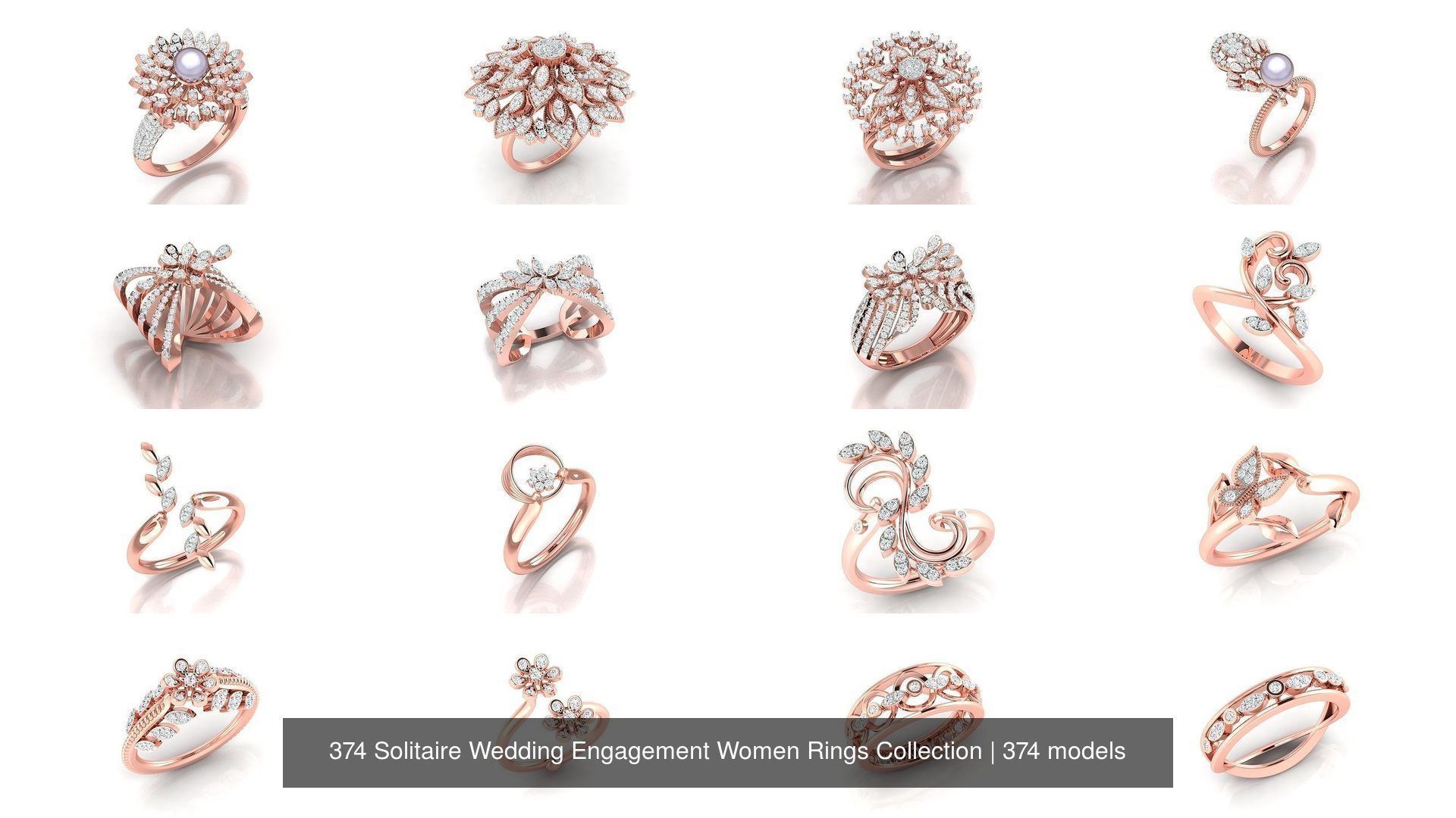374 Solitaire Wedding Engagement Women Rings Collection _86