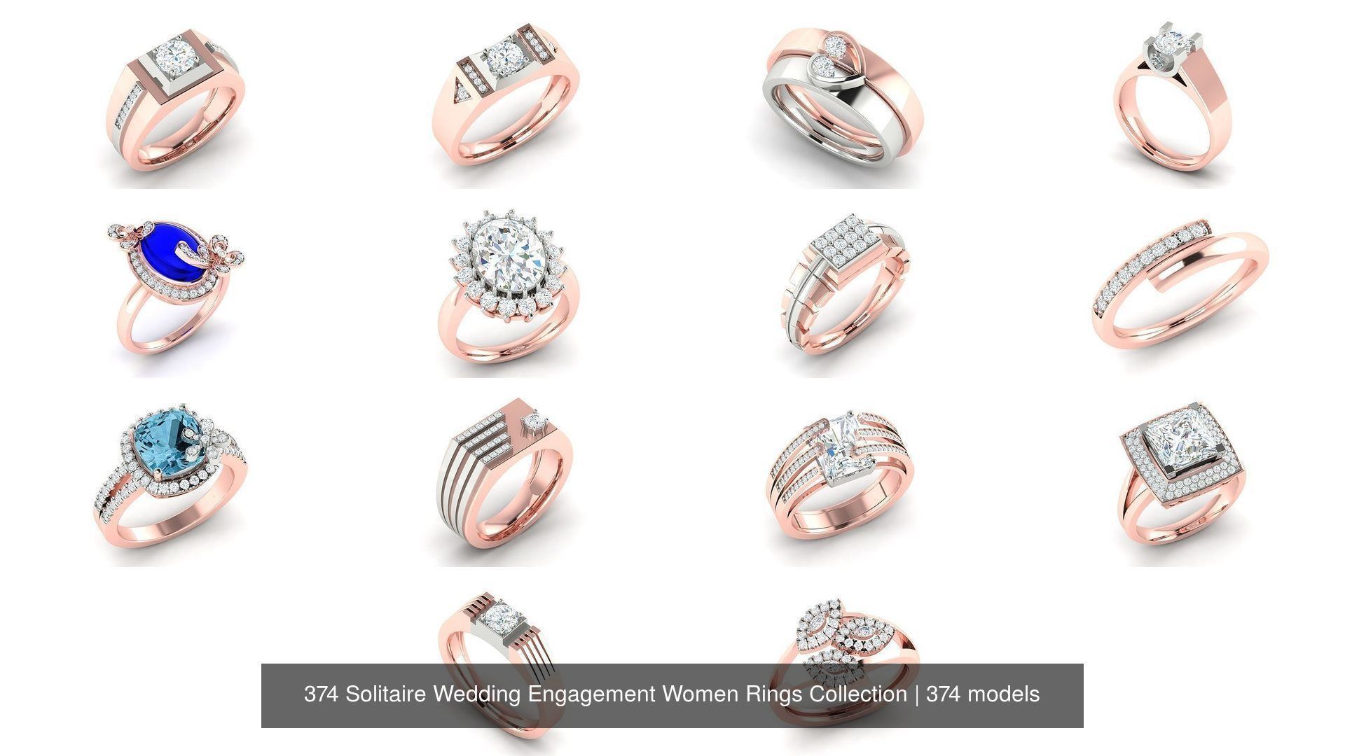 374 Solitaire Wedding Engagement Women Rings Collection _20
