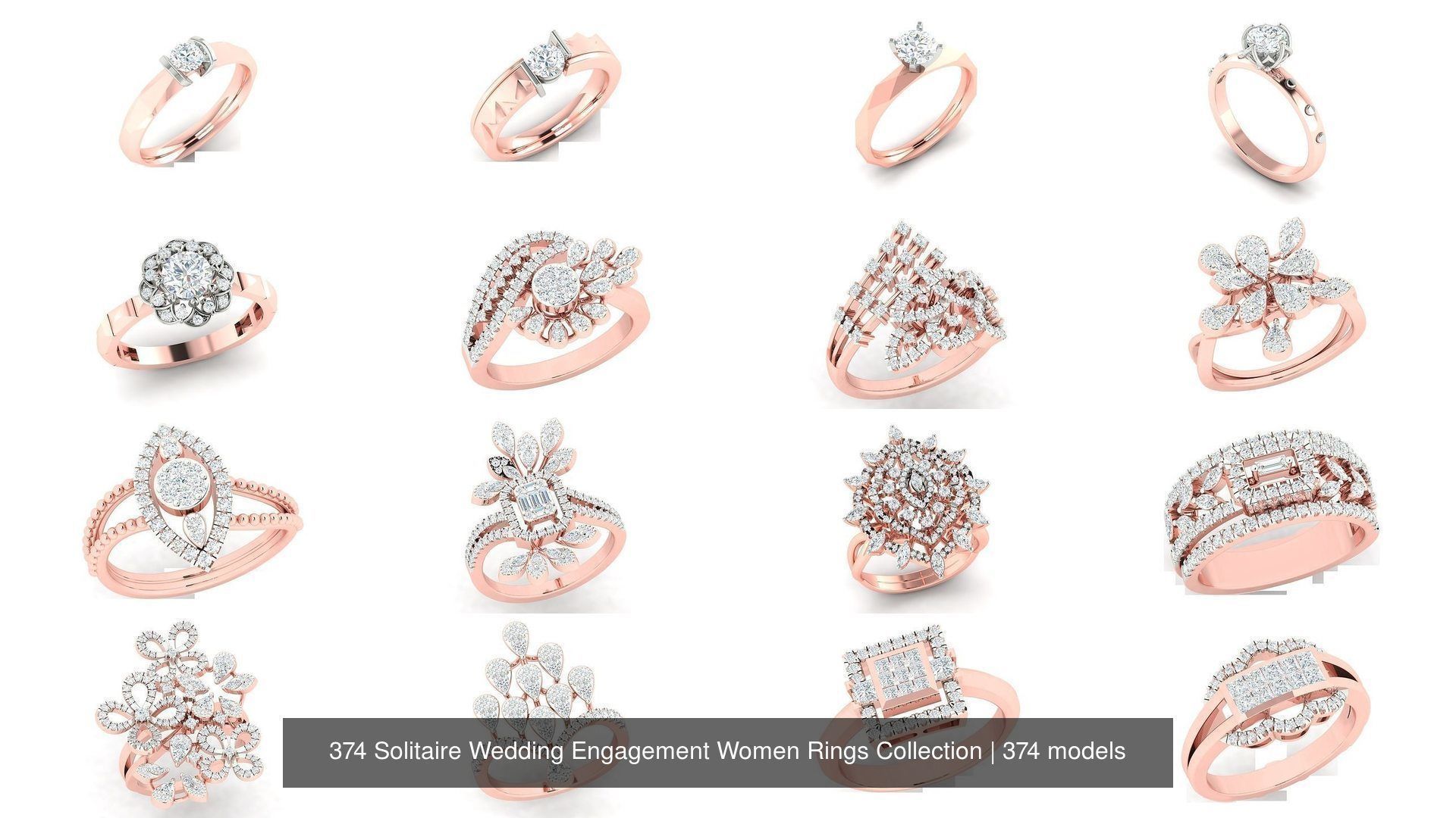 374 Solitaire Wedding Engagement Women Rings Collection _71