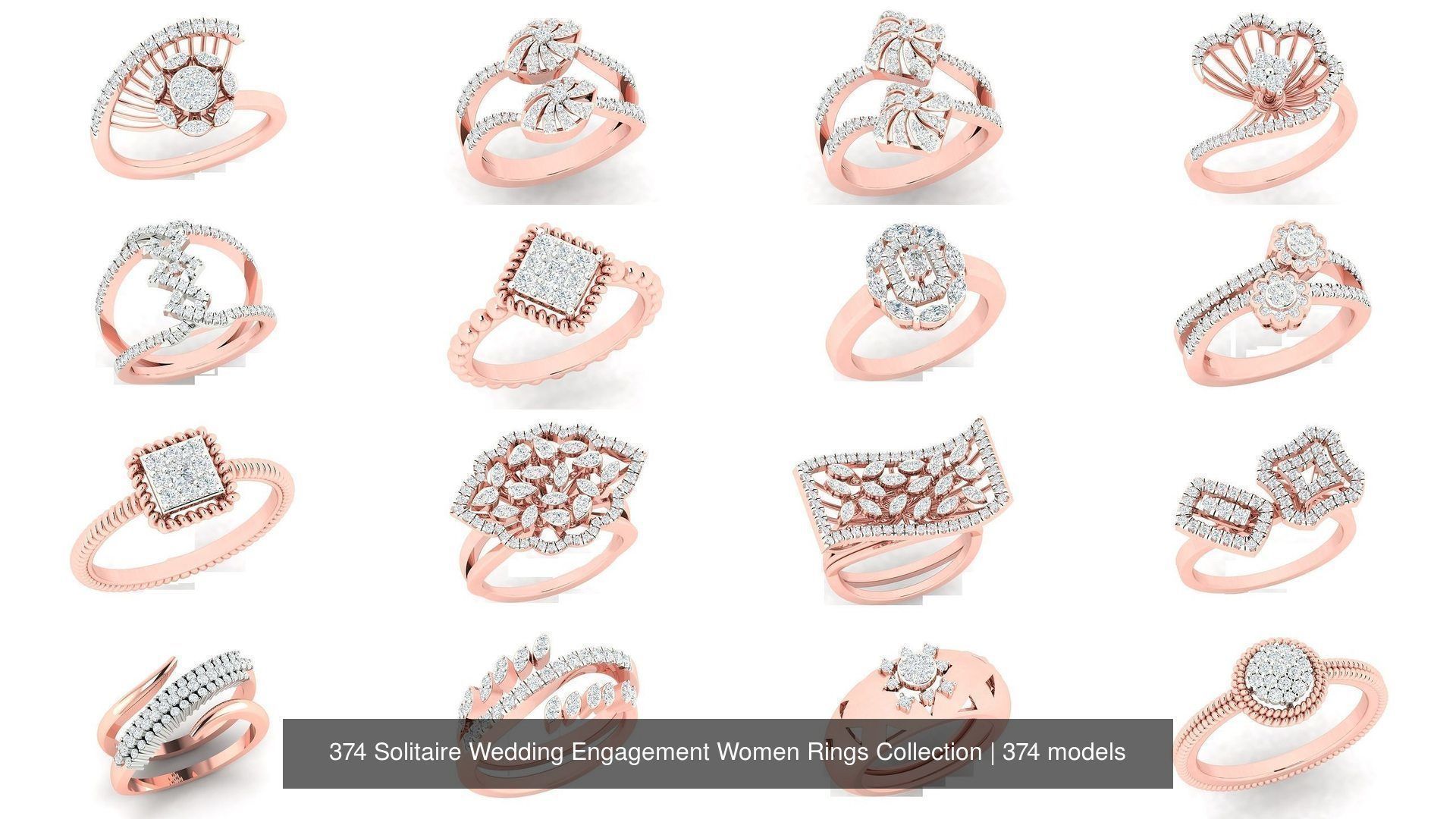 374 Solitaire Wedding Engagement Women Rings Collection _77