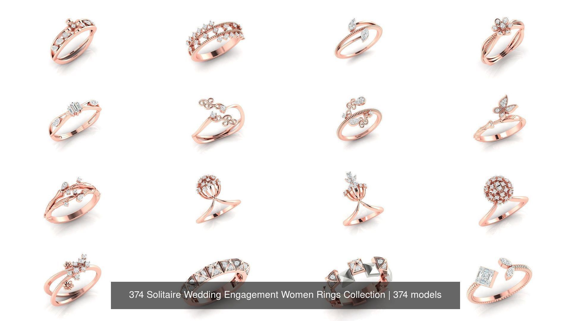 374 Solitaire Wedding Engagement Women Rings Collection _84