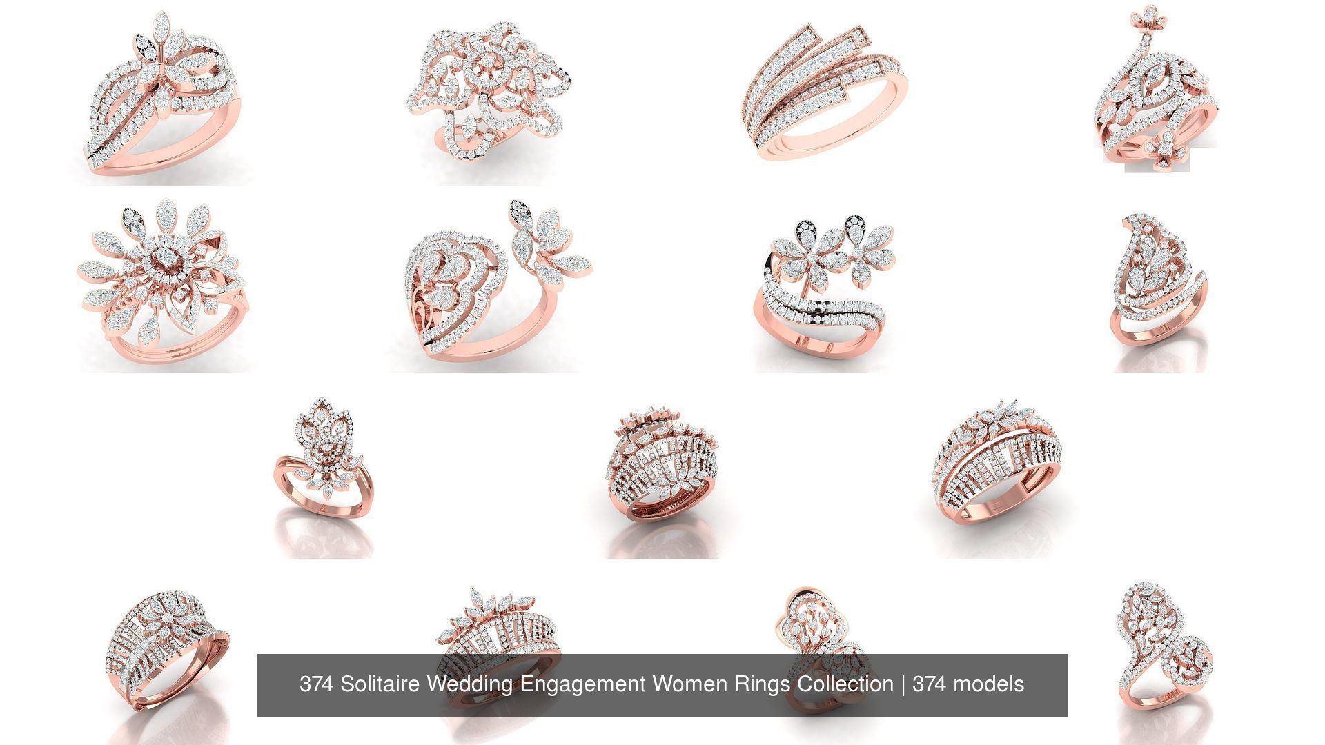 374 Solitaire Wedding Engagement Women Rings Collection _74