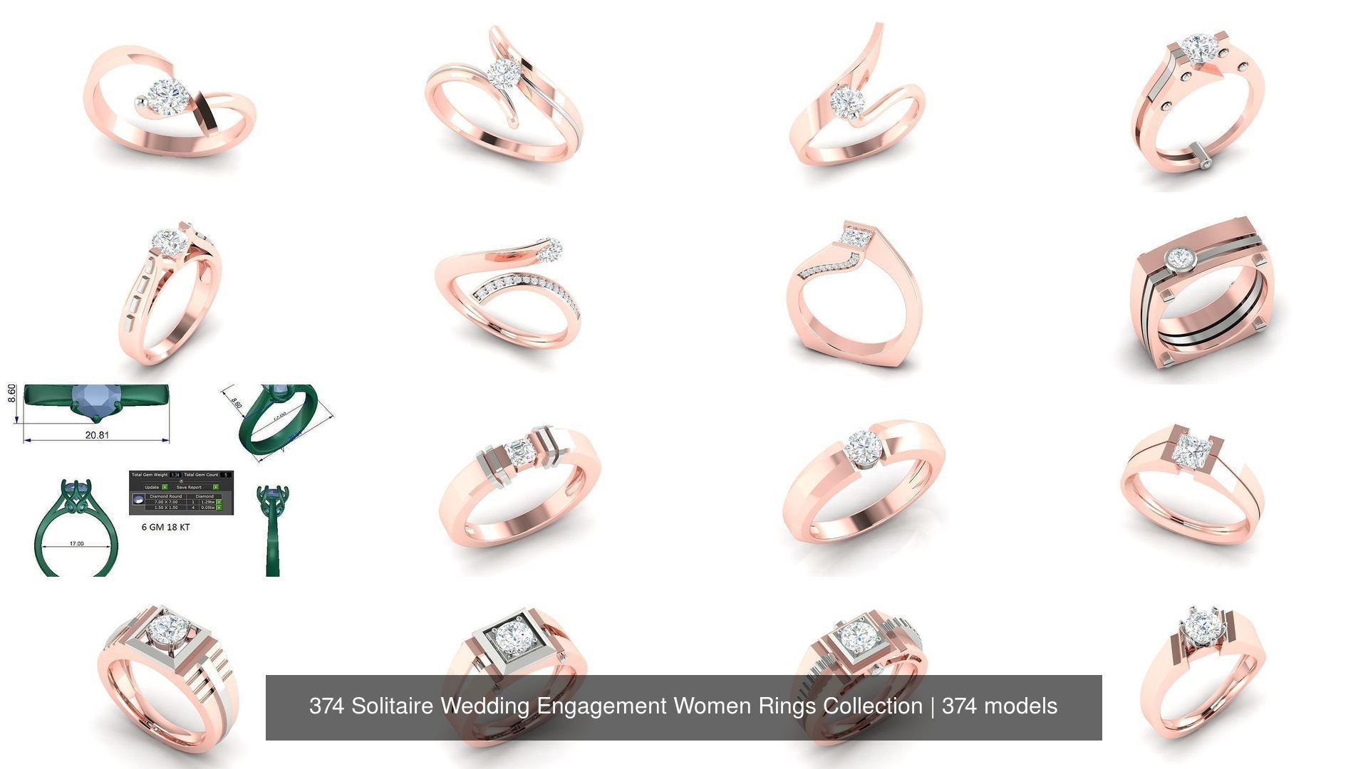 374 Solitaire Wedding Engagement Women Rings Collection _4