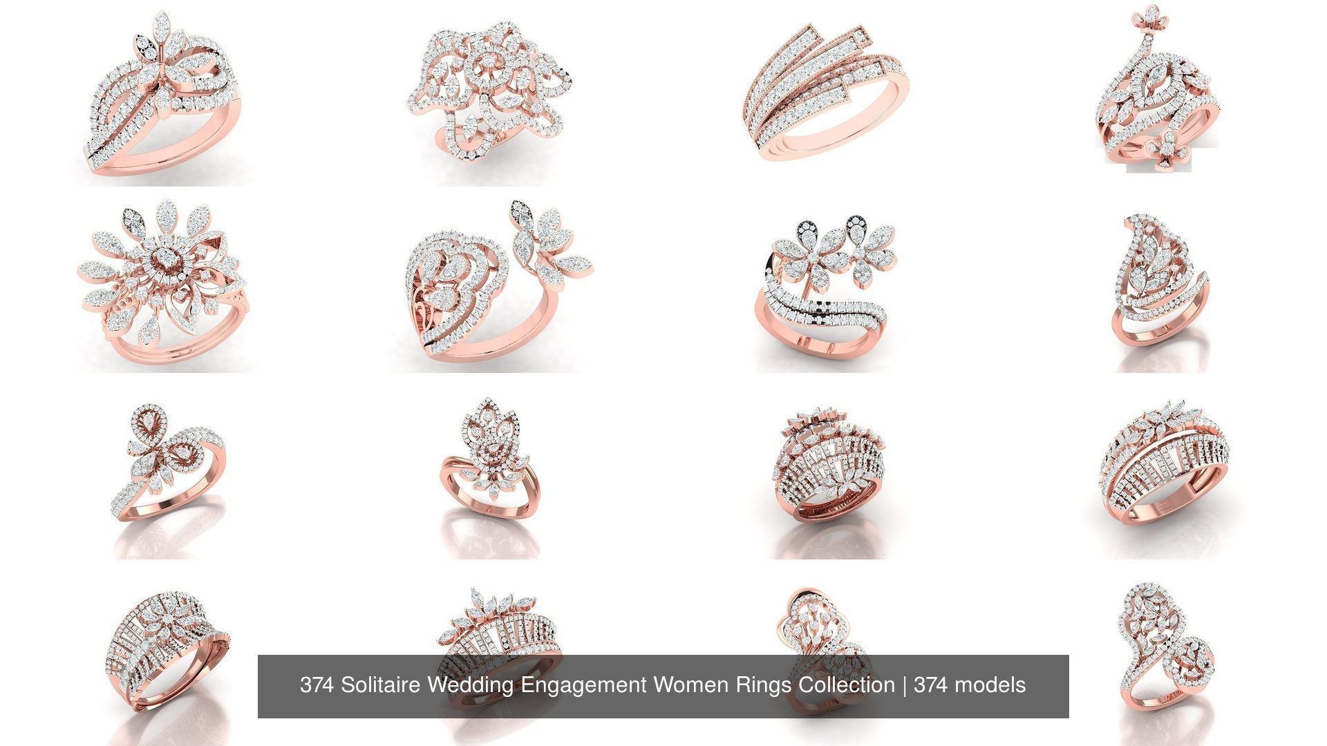 374 Solitaire Wedding Engagement Women Rings Collection _62