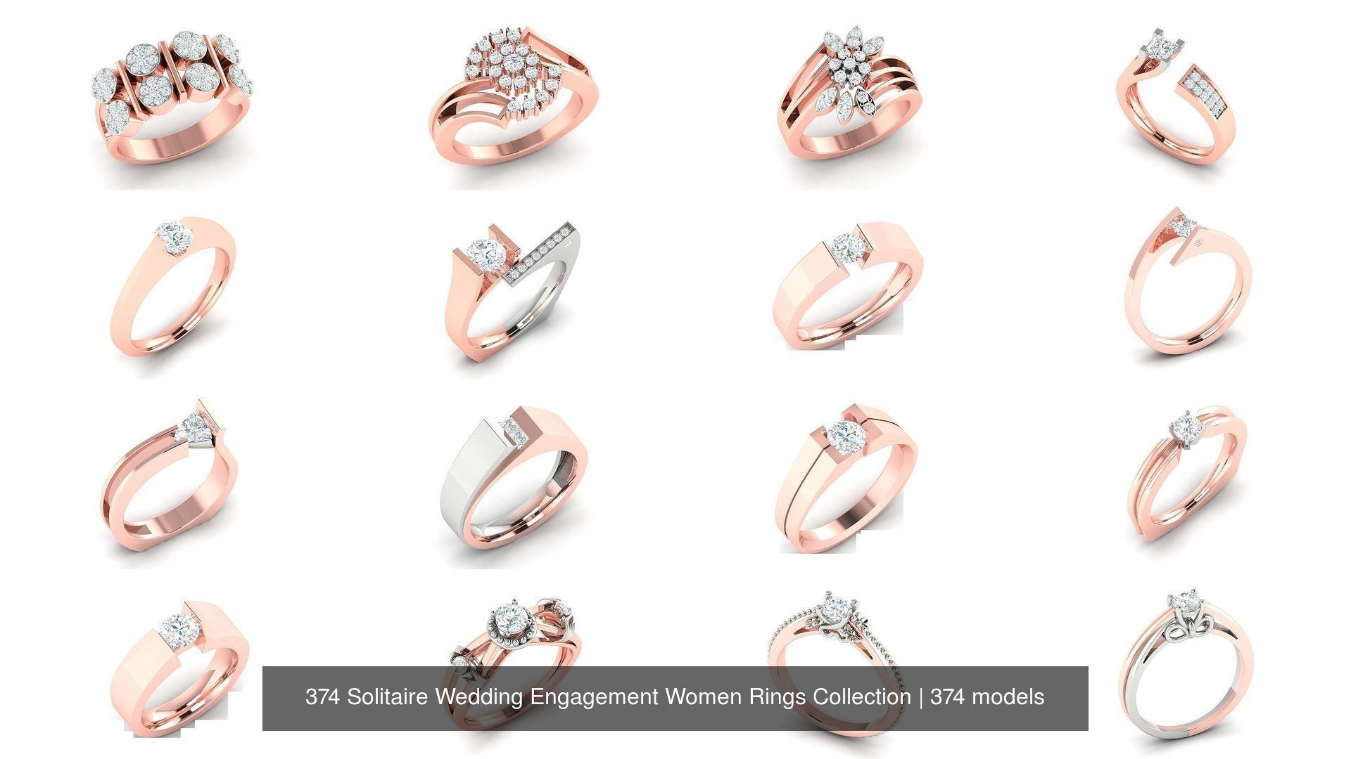 374 Solitaire Wedding Engagement Women Rings Collection _59