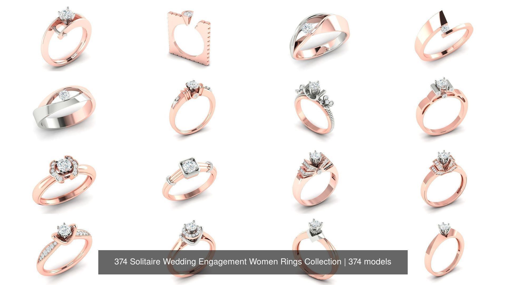 374 Solitaire Wedding Engagement Women Rings Collection _65