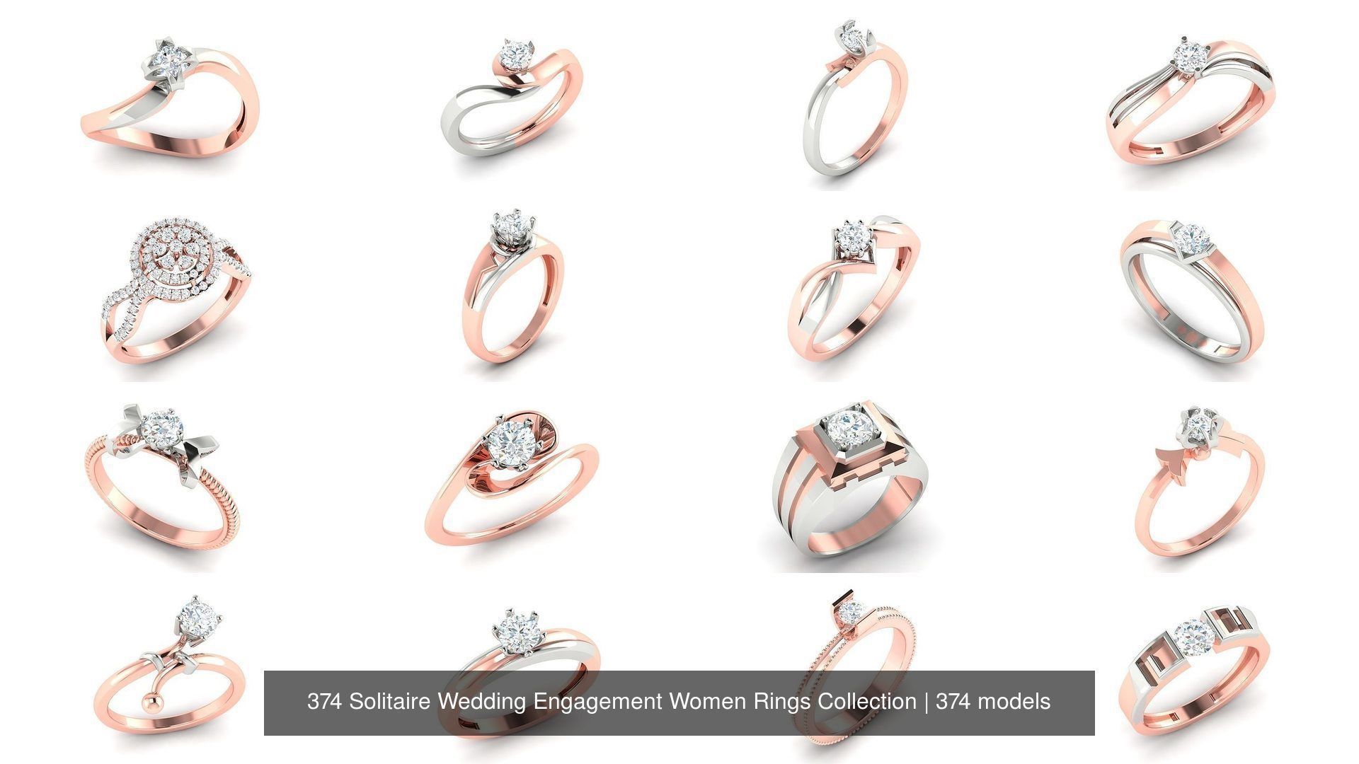 374 Solitaire Wedding Engagement Women Rings Collection _26