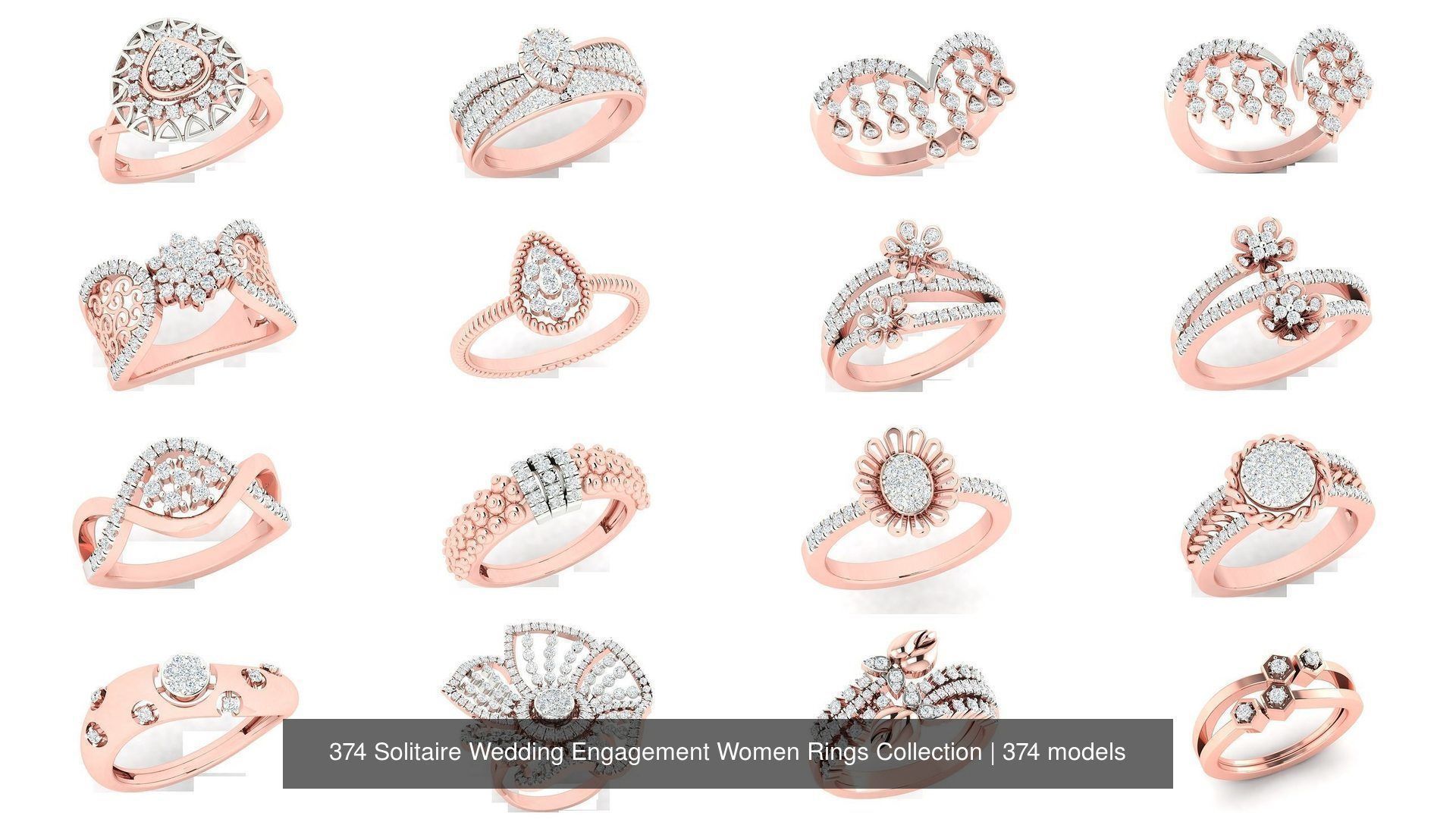 374 Solitaire Wedding Engagement Women Rings Collection _8