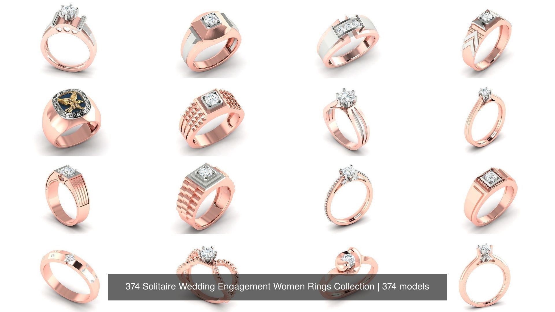 374 Solitaire Wedding Engagement Women Rings Collection _9