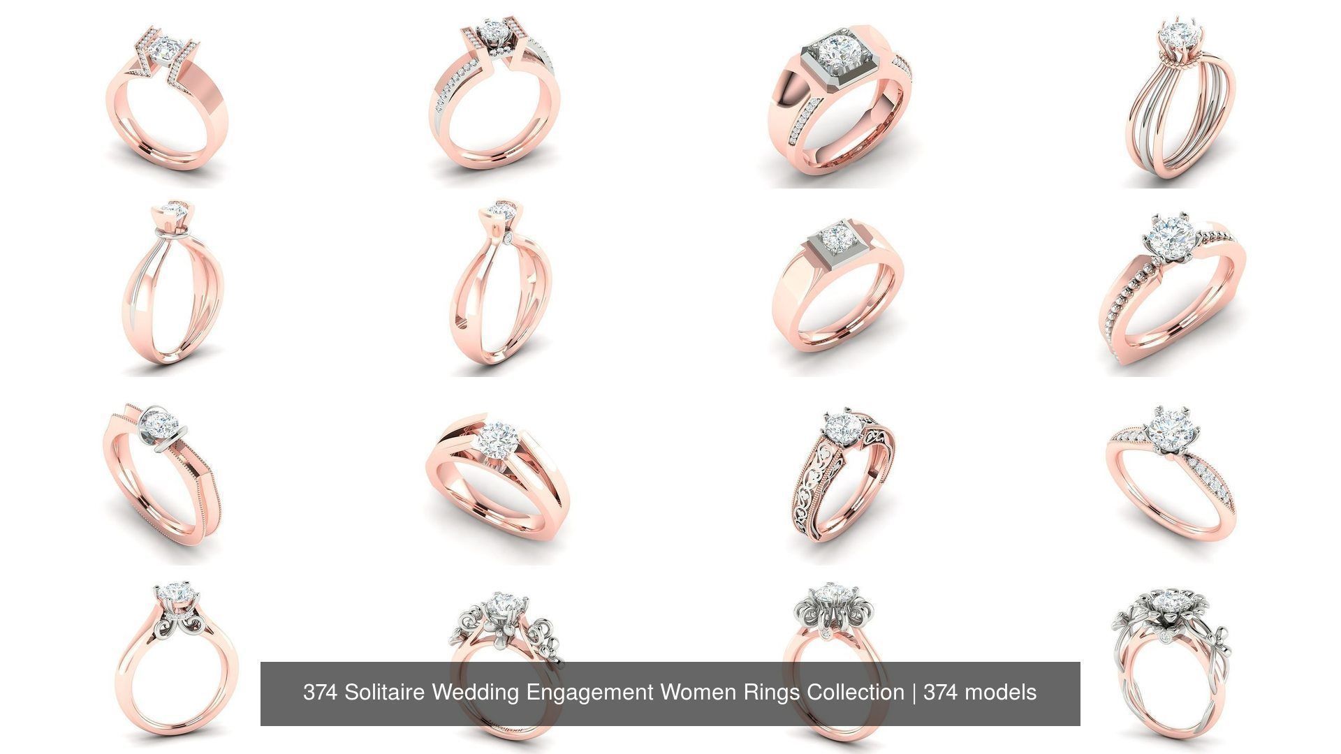 374 Solitaire Wedding Engagement Women Rings Collection _3