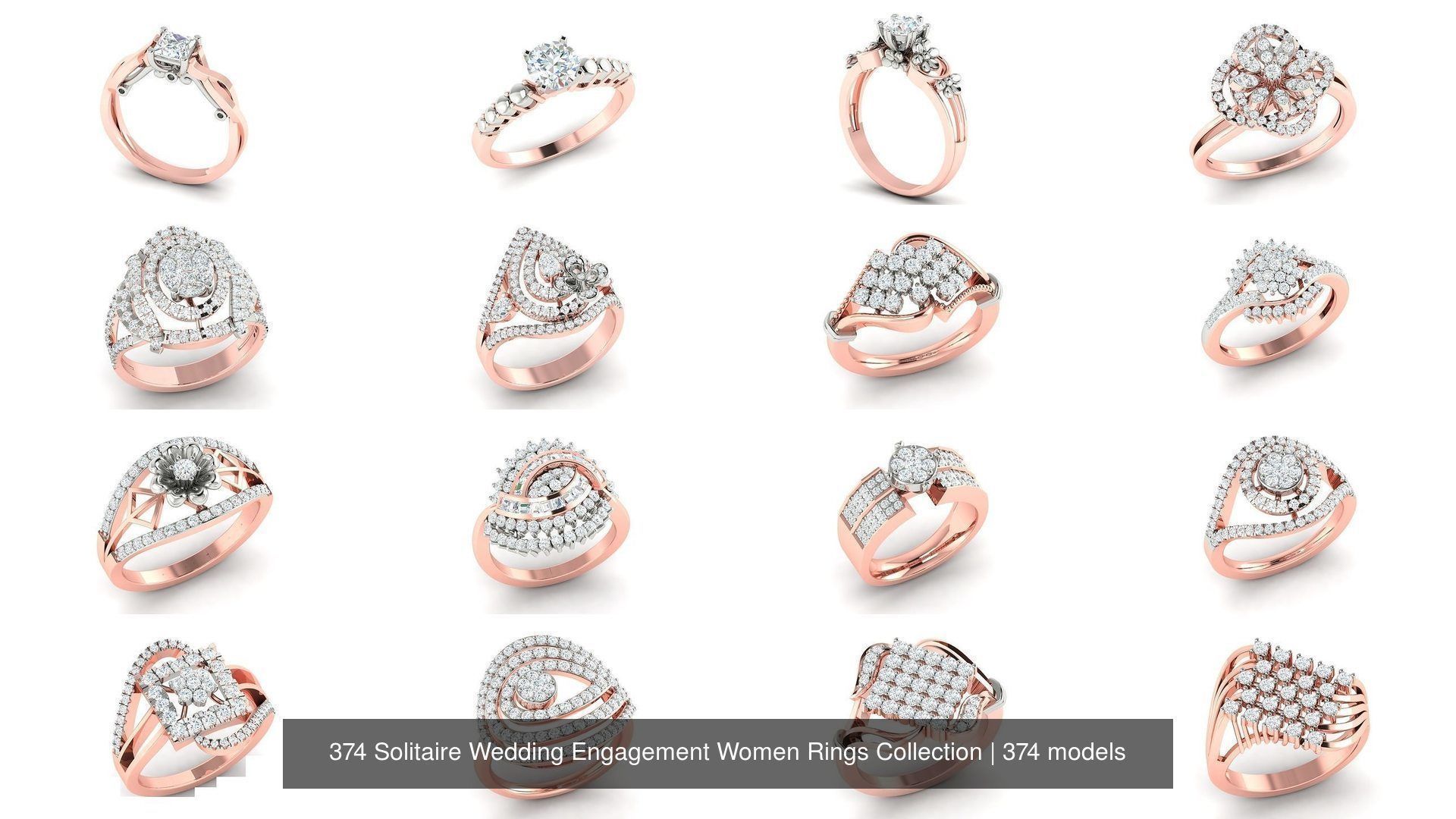 374 Solitaire Wedding Engagement Women Rings Collection _15