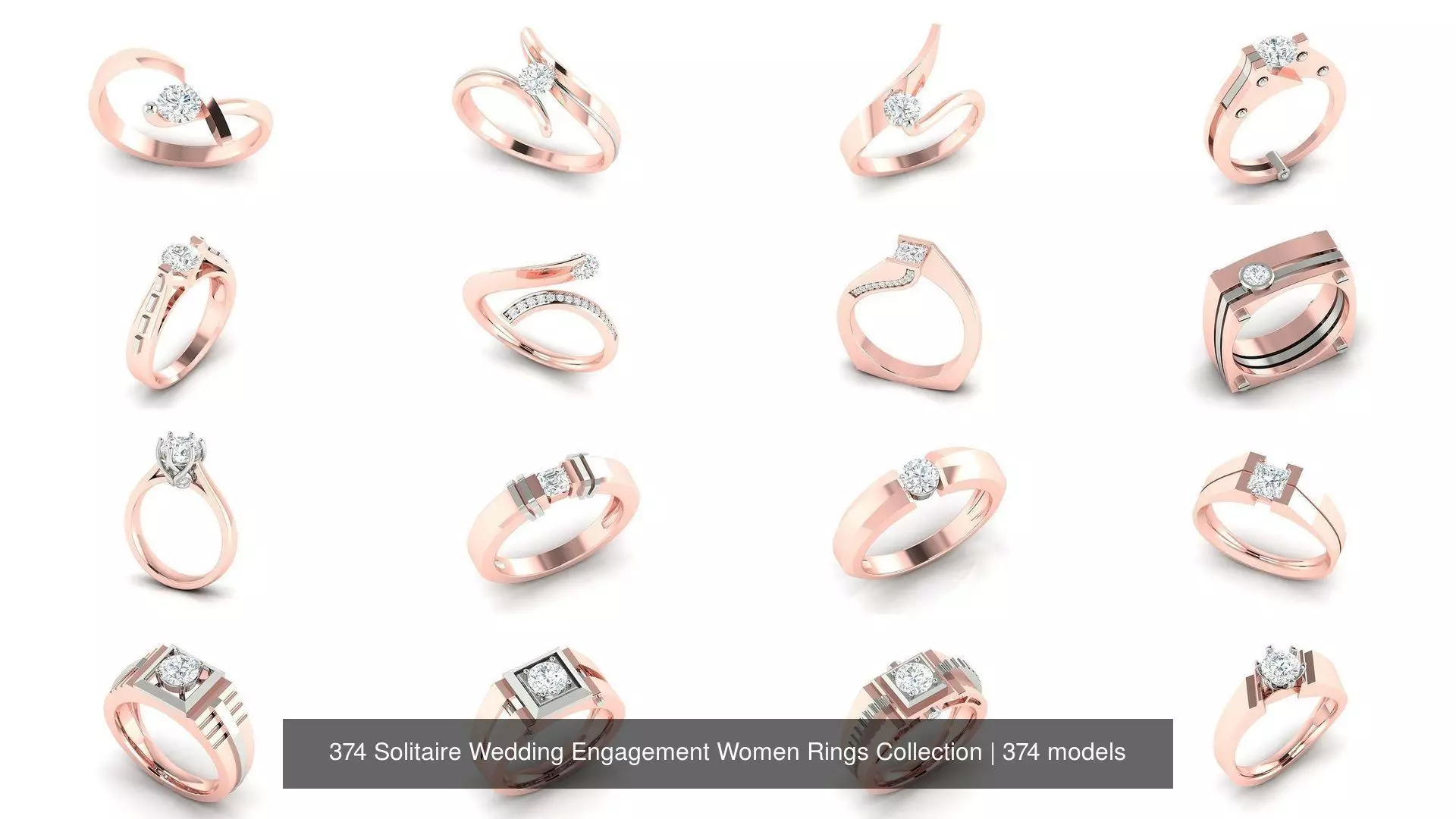 374 Solitaire Wedding Engagement Women Rings Collection _1