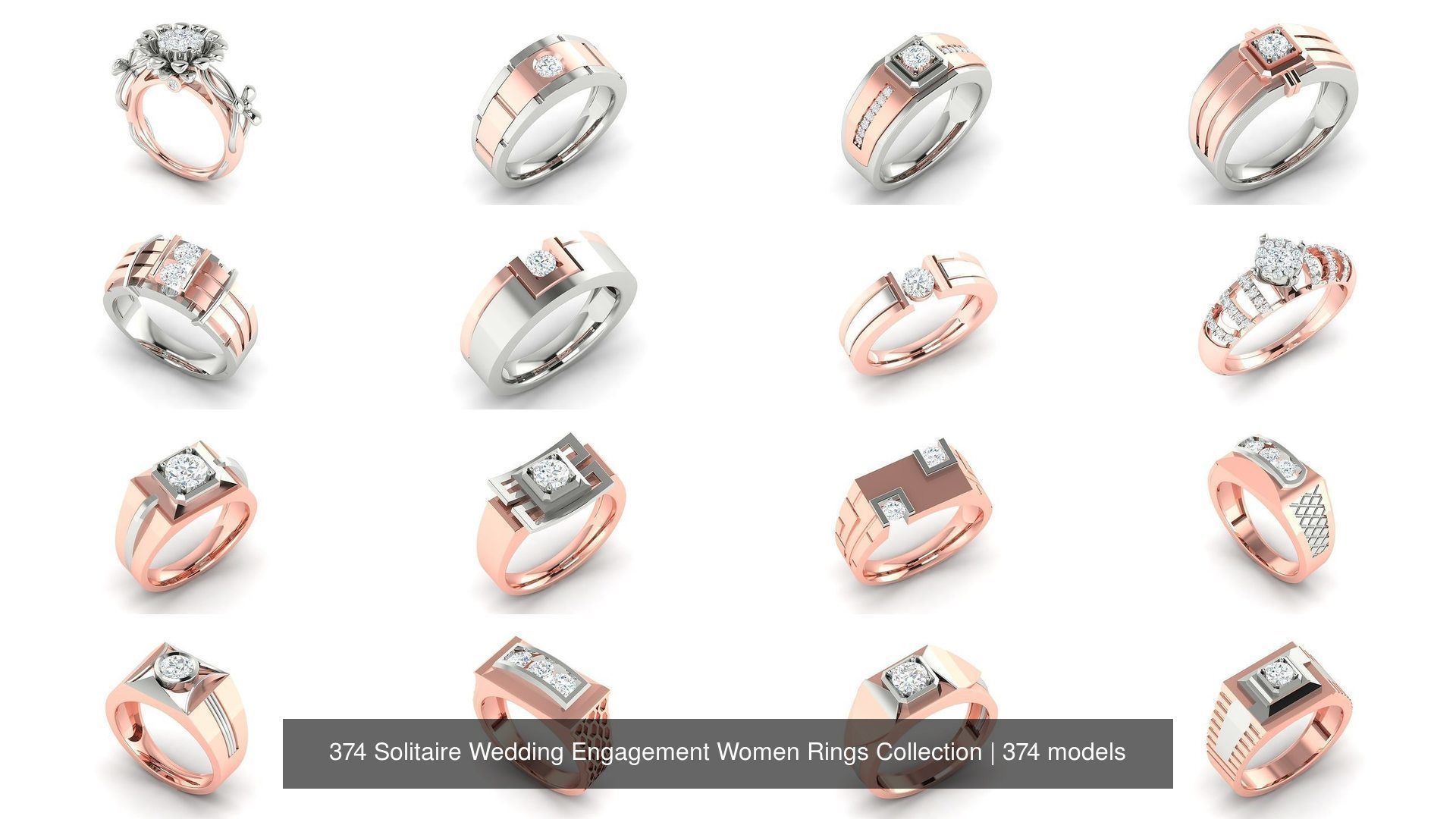 374 Solitaire Wedding Engagement Women Rings Collection _7
