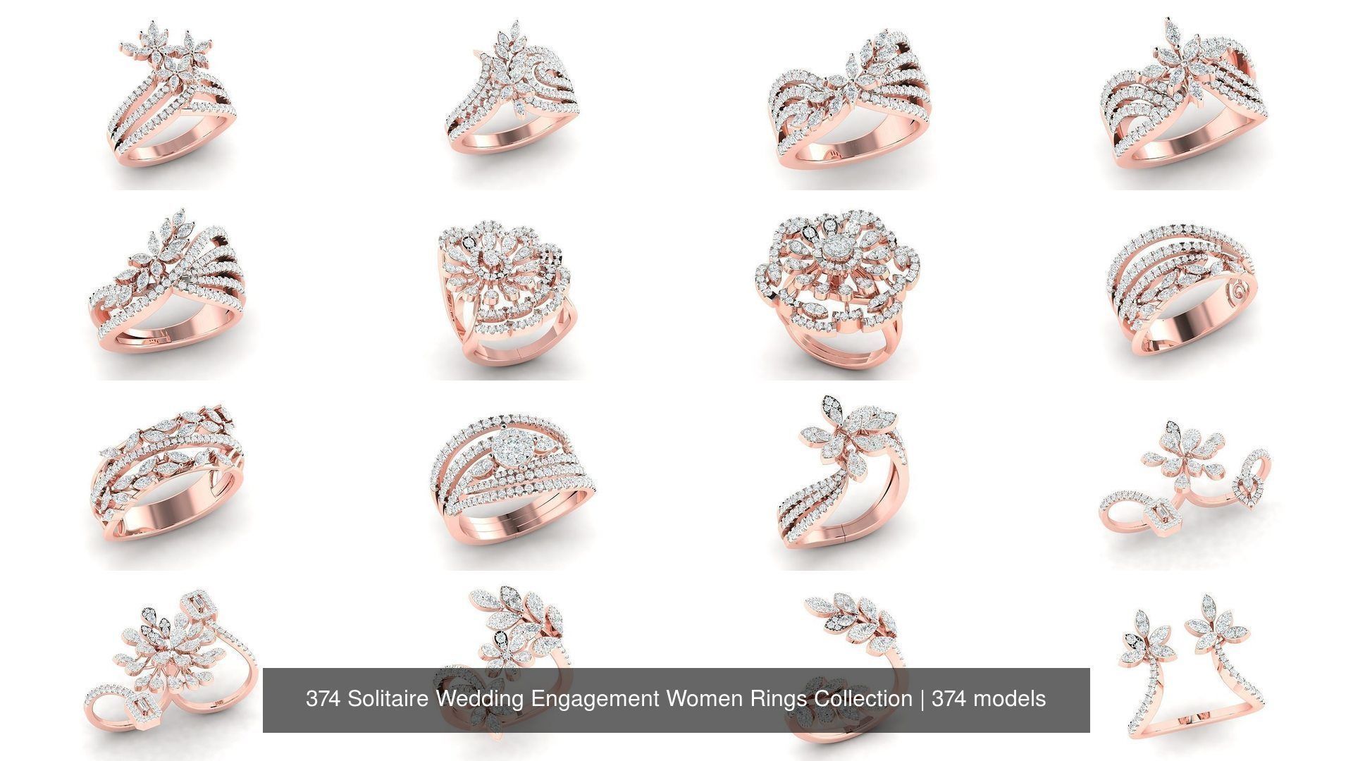 374 Solitaire Wedding Engagement Women Rings Collection _78
