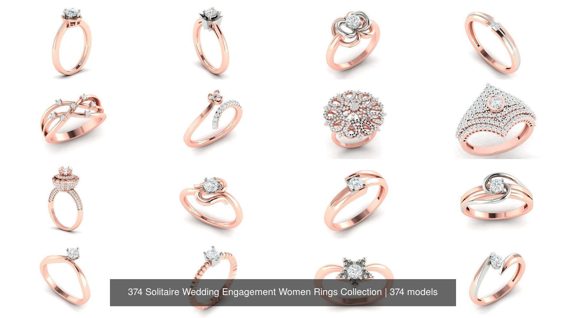 374 Solitaire Wedding Engagement Women Rings Collection _22
