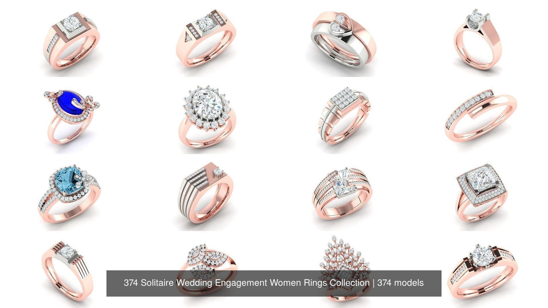 374 Solitaire Wedding Engagement Women Rings Collection _10