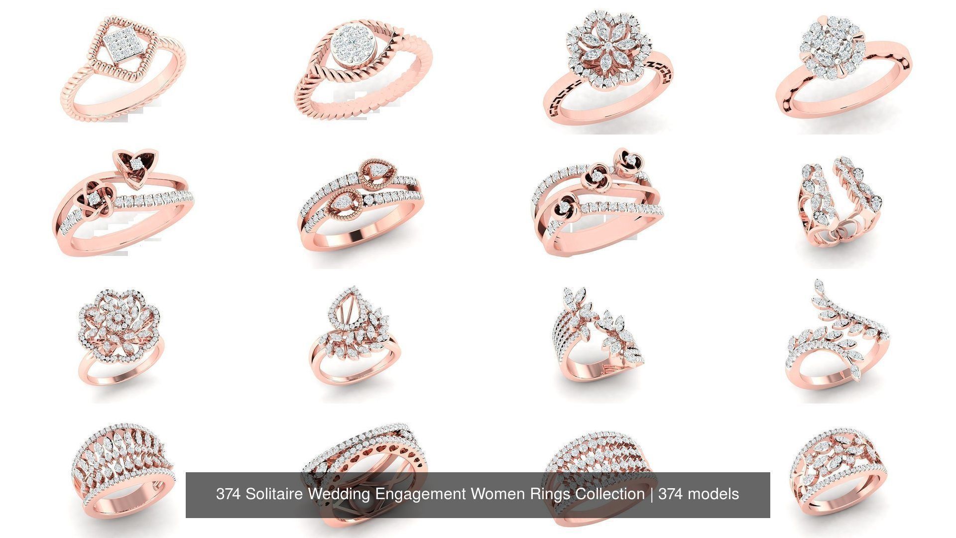 374 Solitaire Wedding Engagement Women Rings Collection _72