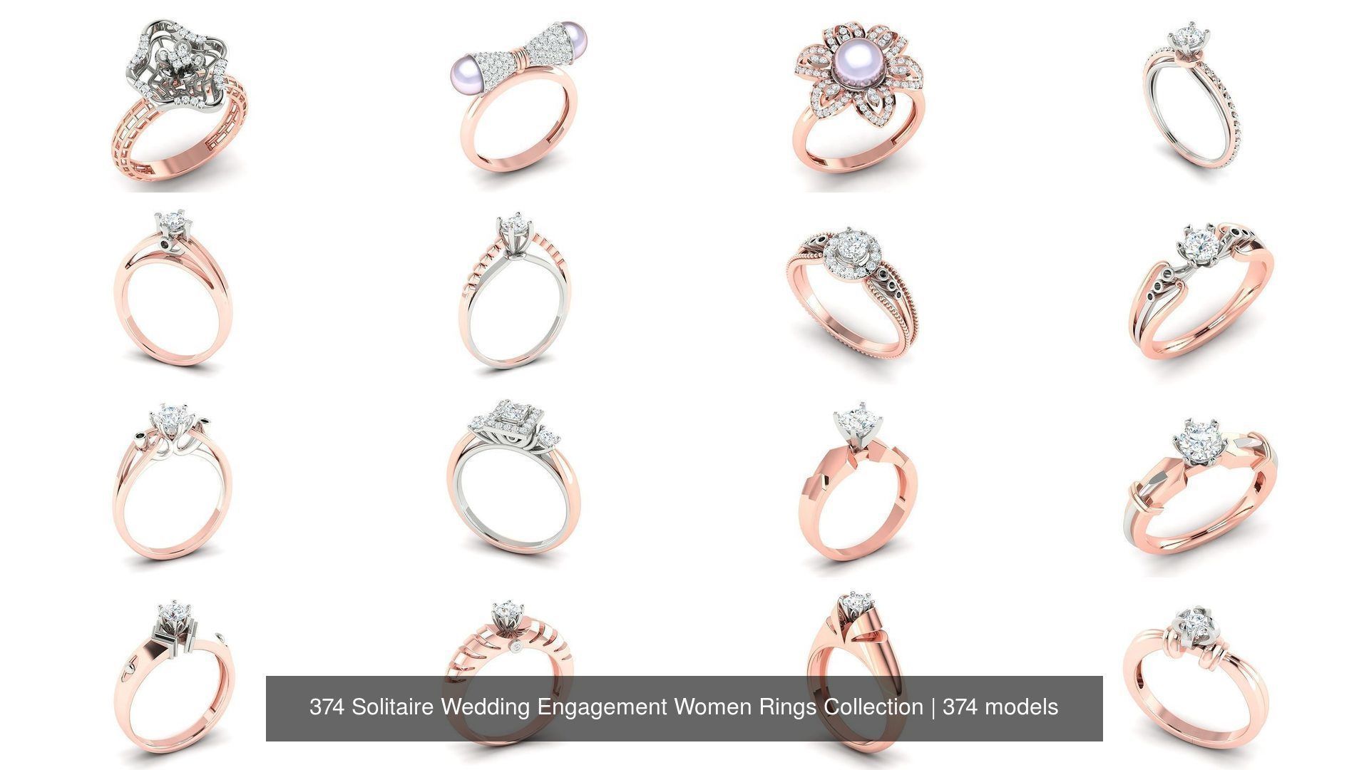374 Solitaire Wedding Engagement Women Rings Collection _19