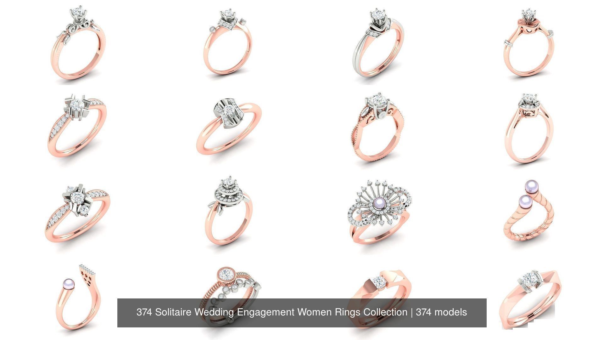 374 Solitaire Wedding Engagement Women Rings Collection _45