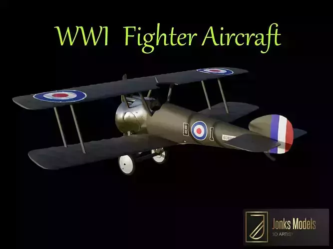 WWI Fighter Plane Low-poly 3D model