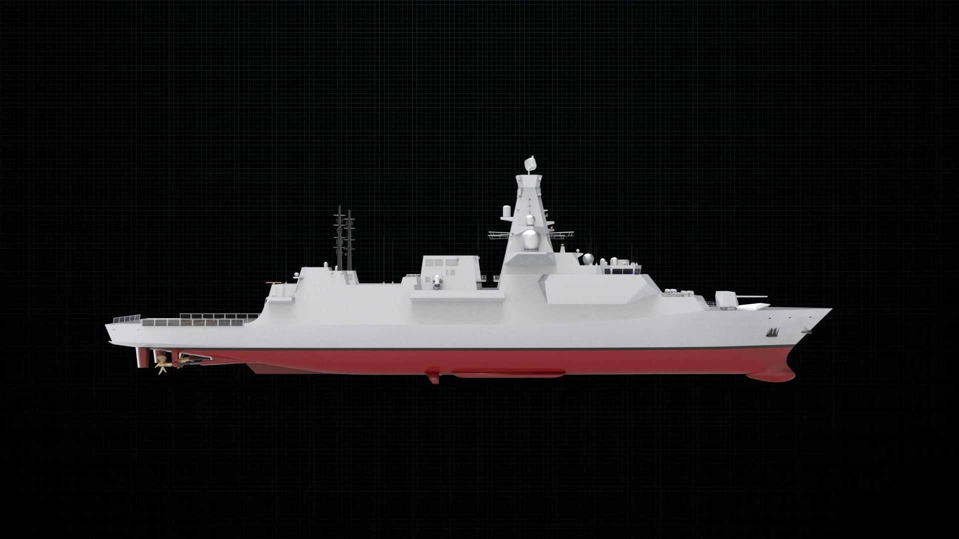 Frigate ship 3D model_1