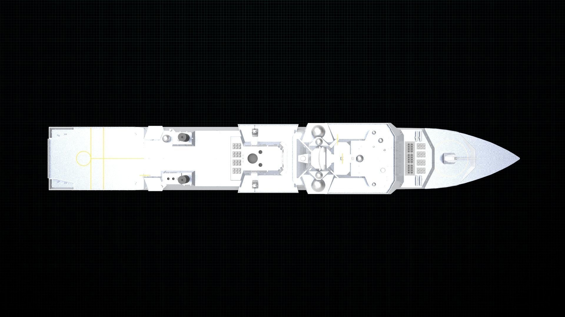 Frigate ship 3D model_7