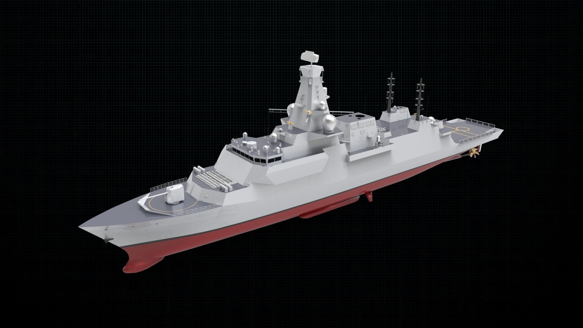 Frigate ship 3D model_3