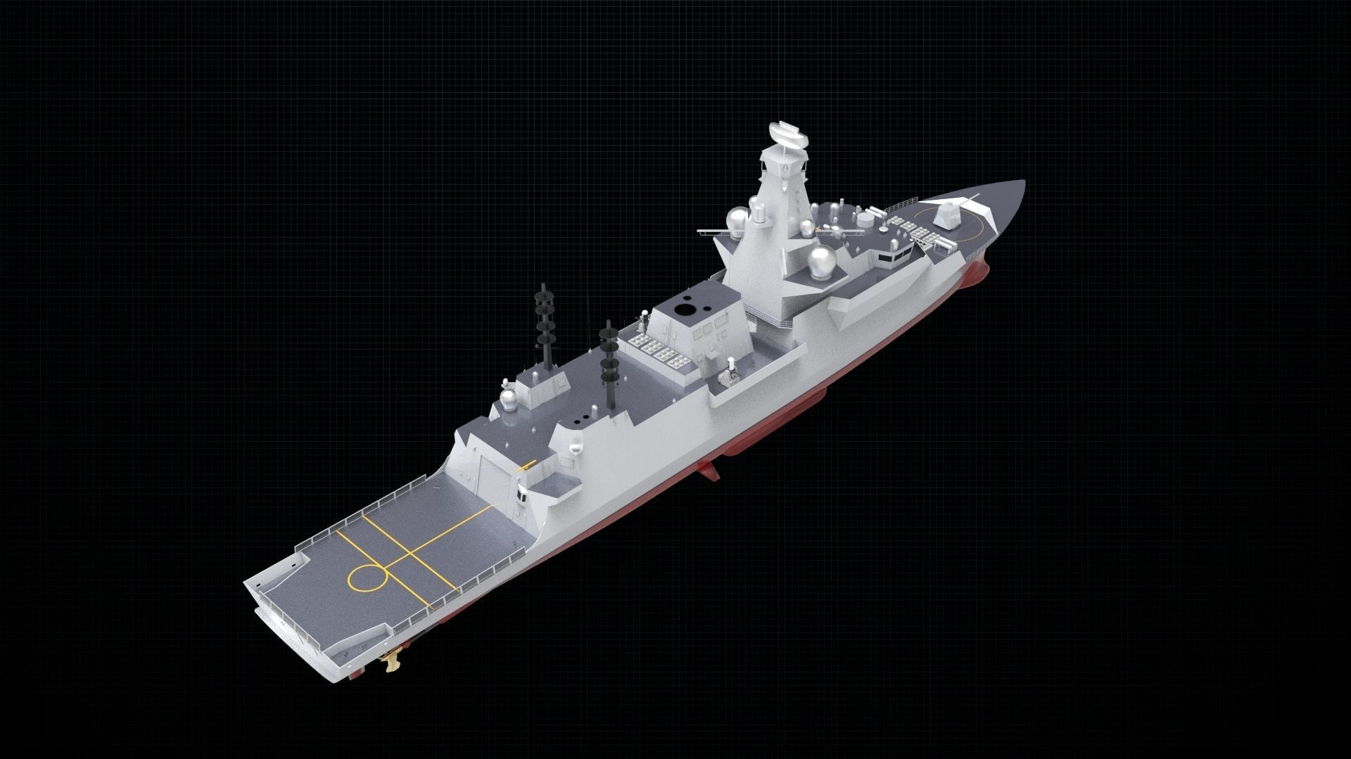 Frigate ship 3D model_2