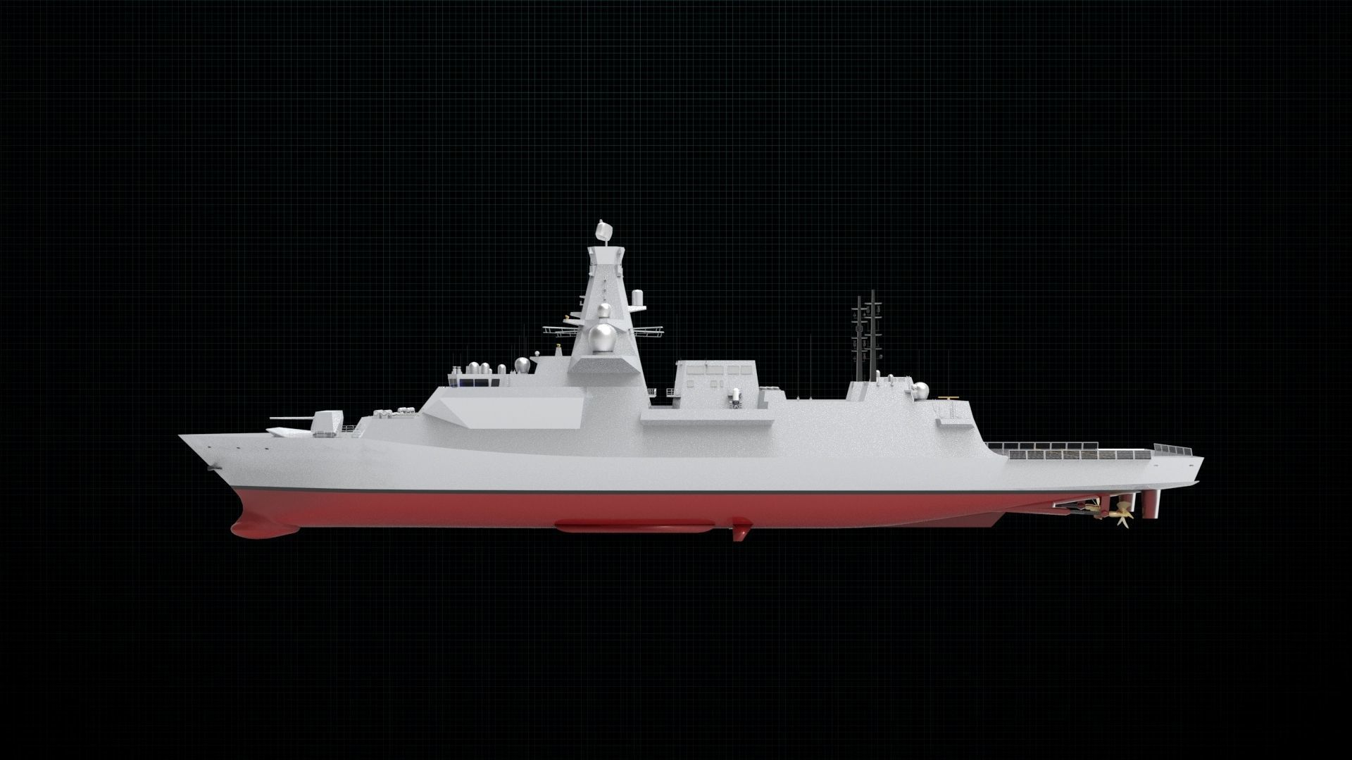 Frigate ship 3D model_4