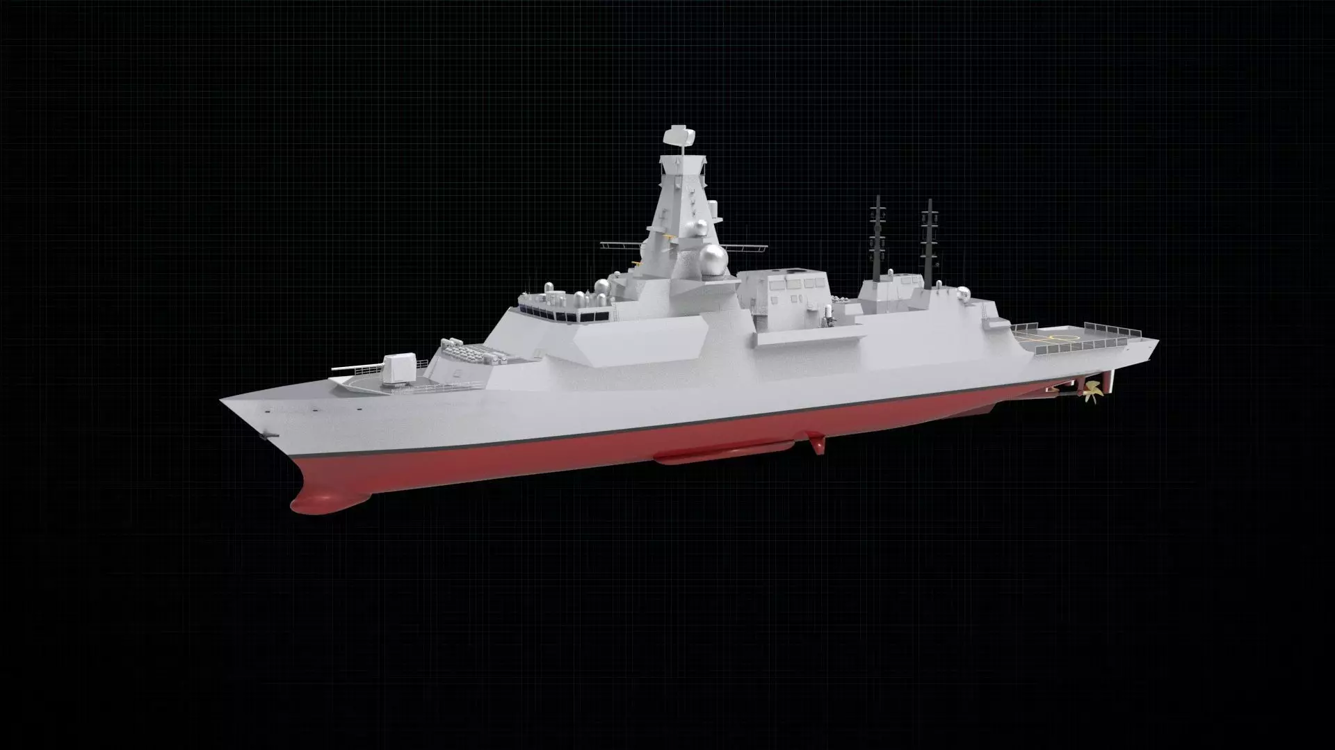 Frigate ship 3D model_0