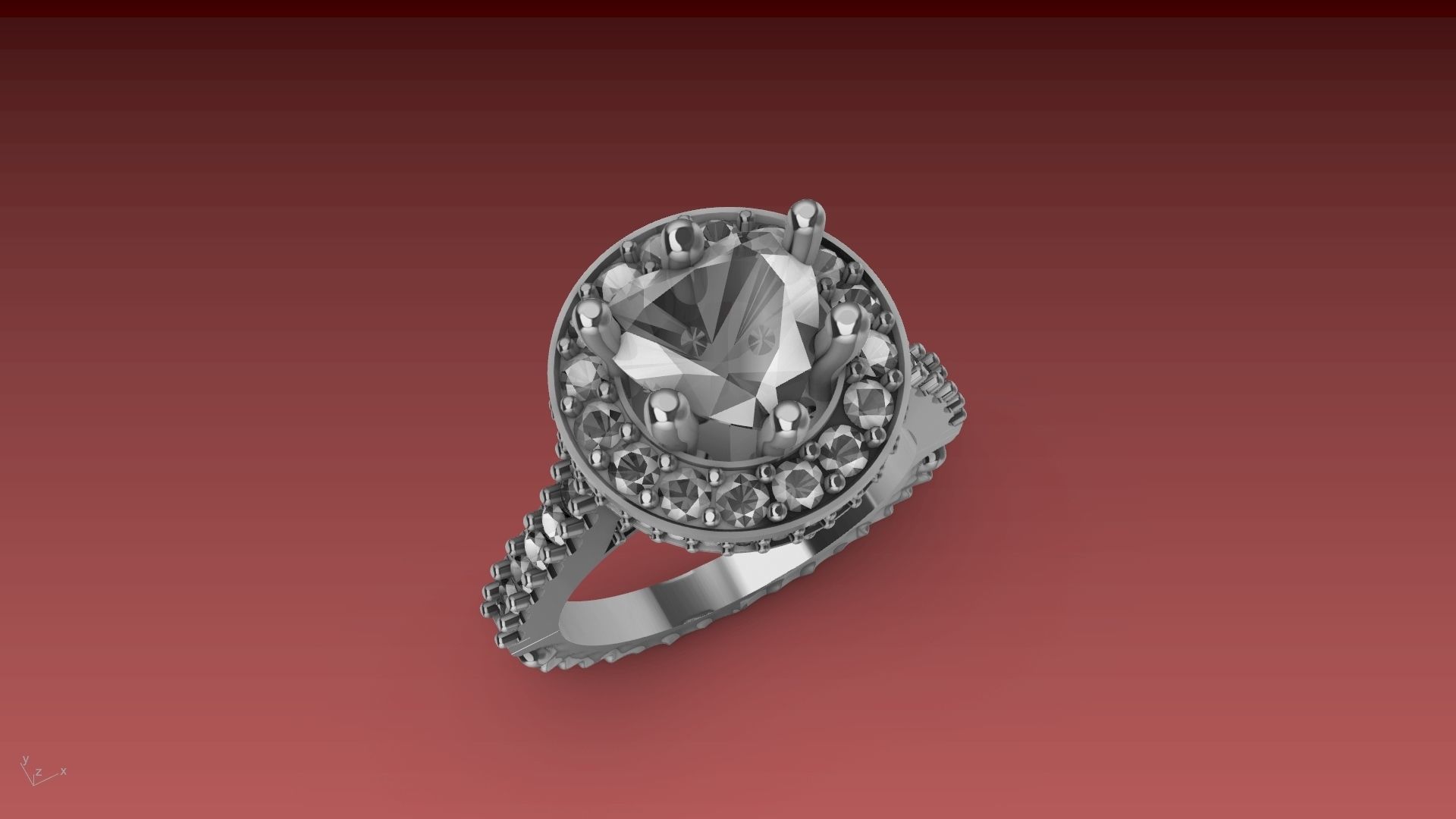 ruffle shank diamond ring stl verified 3D print model_6