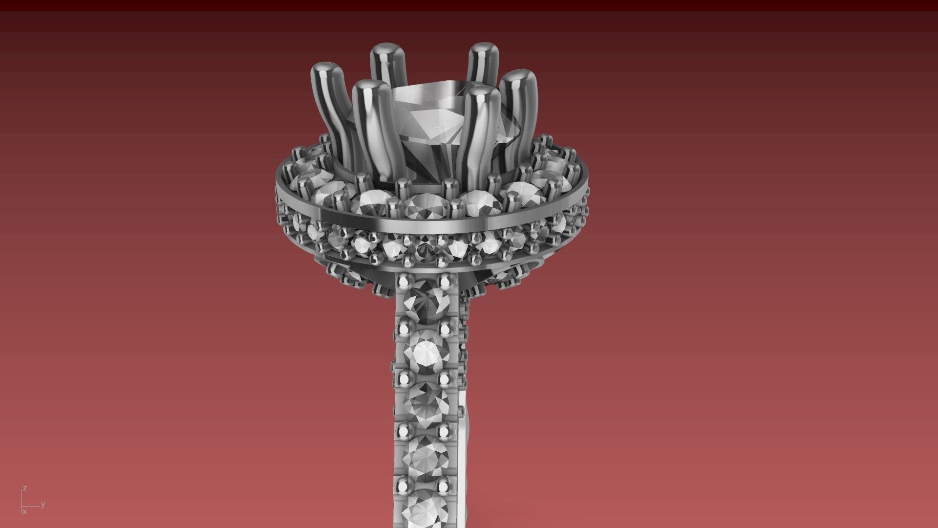 ruffle shank diamond ring stl verified 3D print model_14