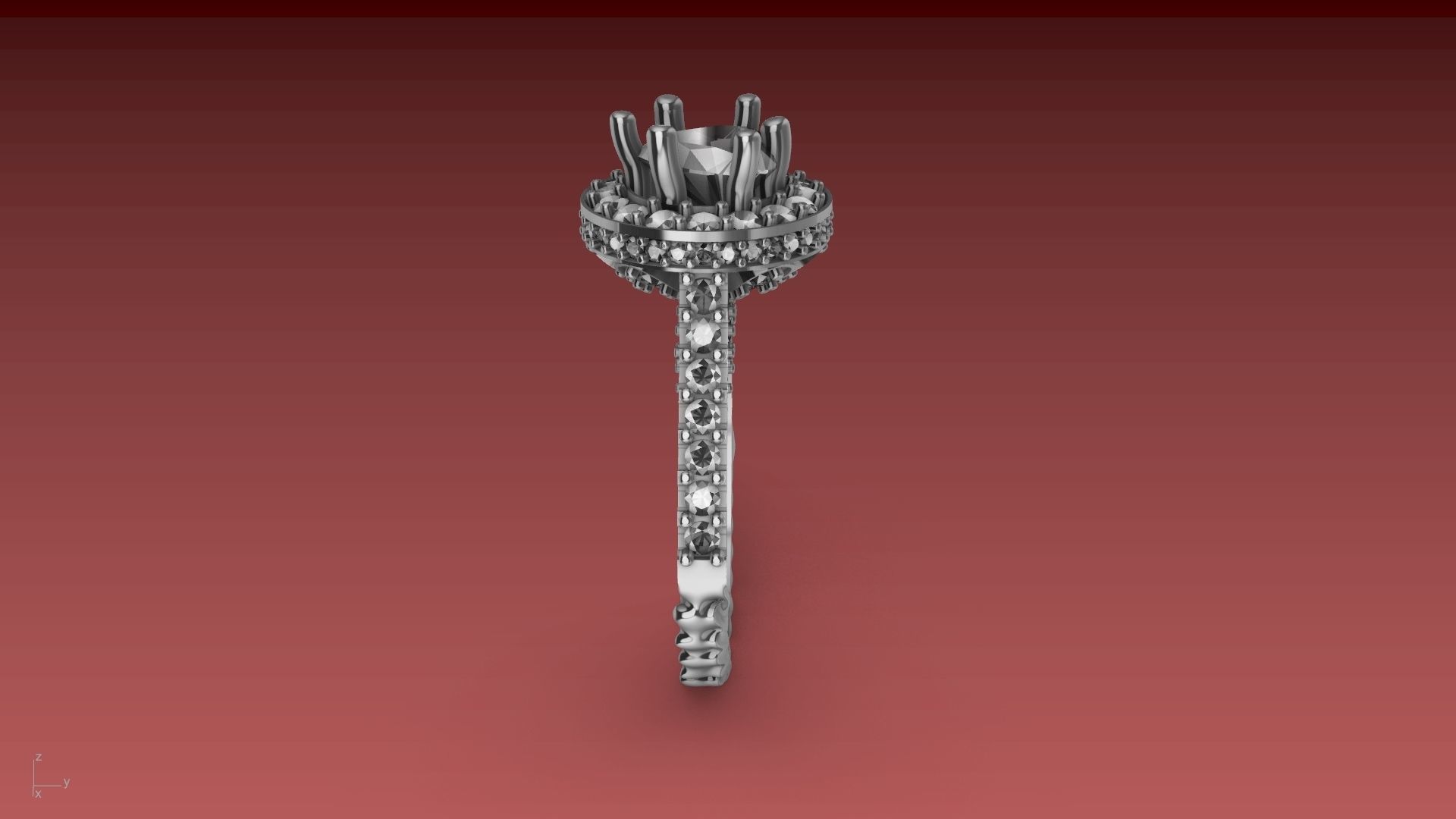 ruffle shank diamond ring stl verified 3D print model_15