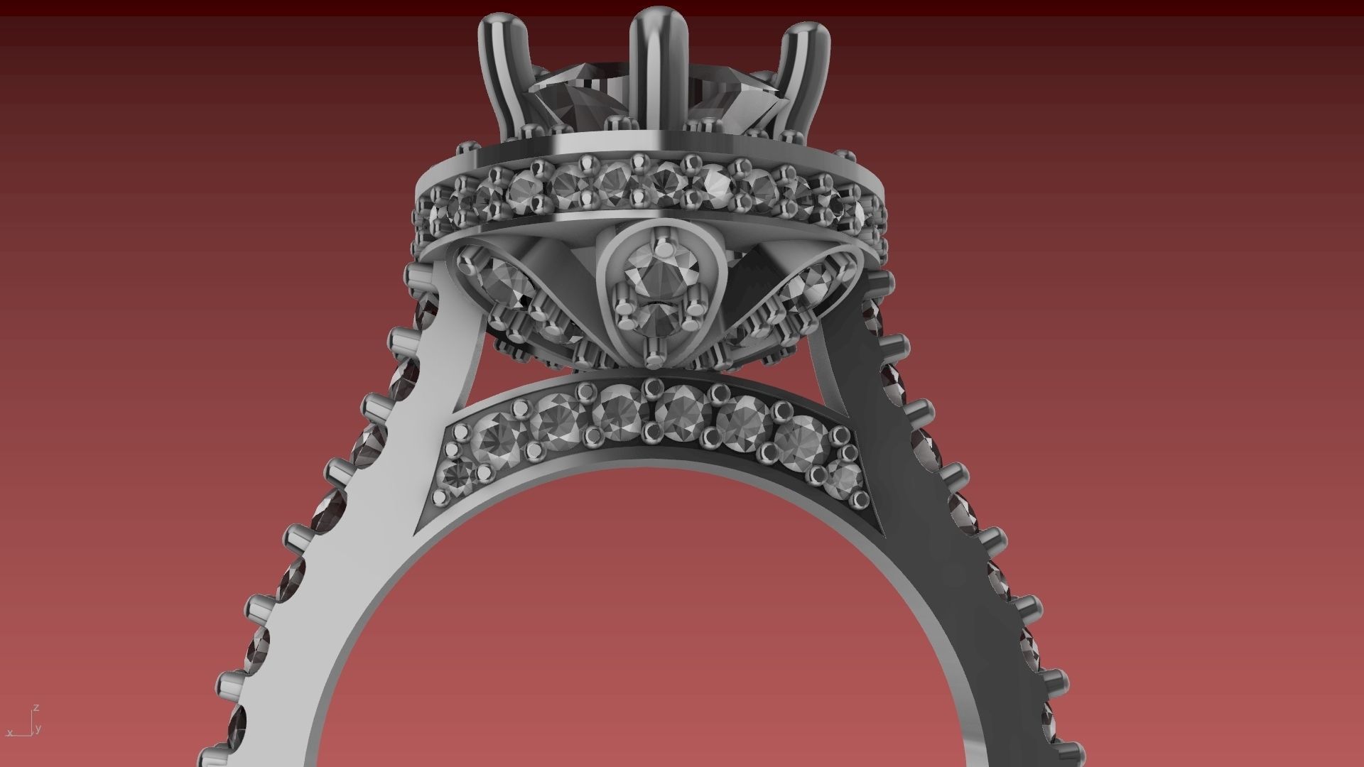 ruffle shank diamond ring stl verified 3D print model_8