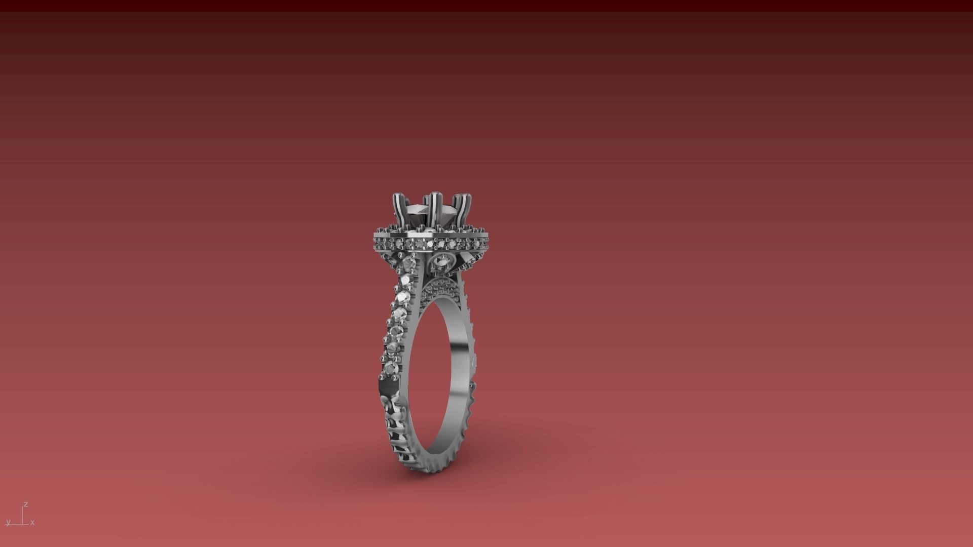 ruffle shank diamond ring stl verified 3D print model_11