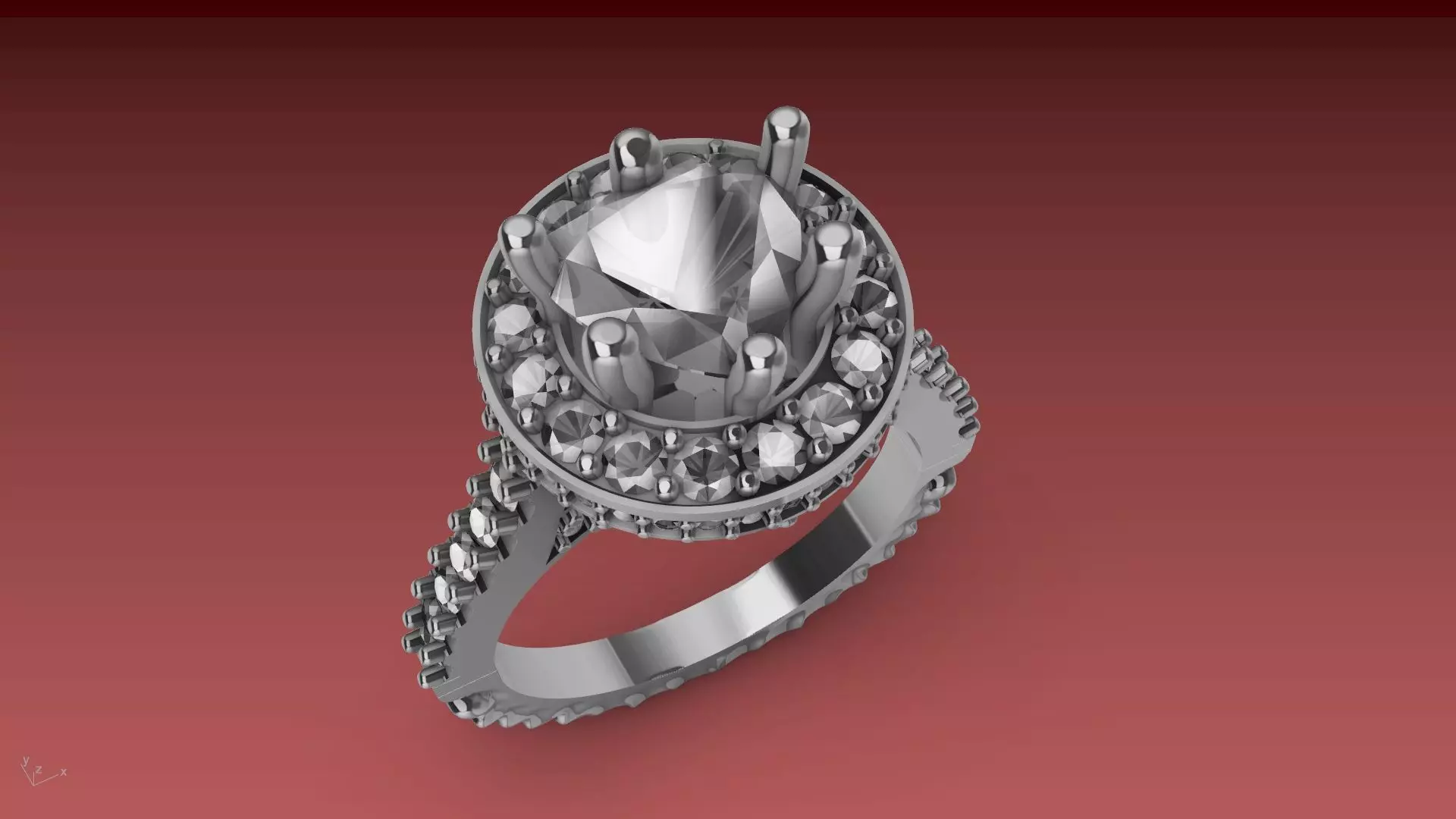 ruffle shank diamond ring stl verified 3D print model_0