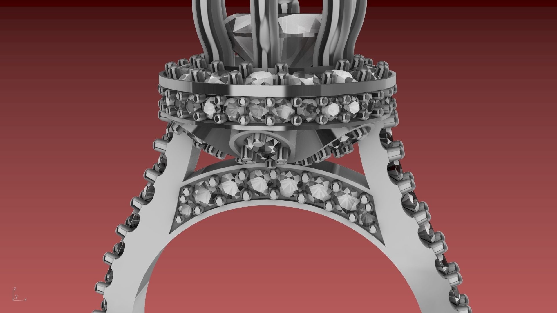 ruffle shank diamond ring stl verified 3D print model_13