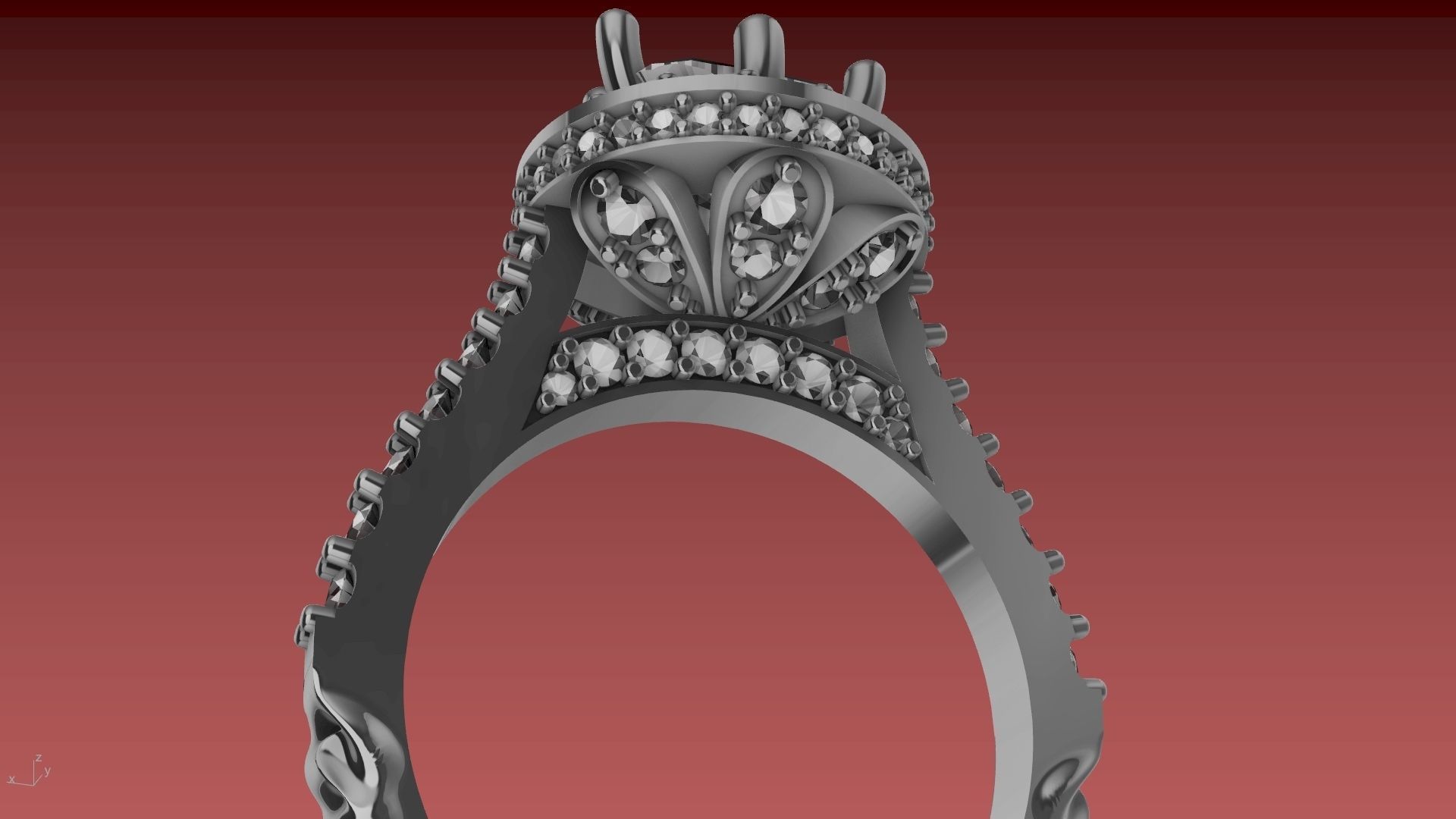 ruffle shank diamond ring stl verified 3D print model_17