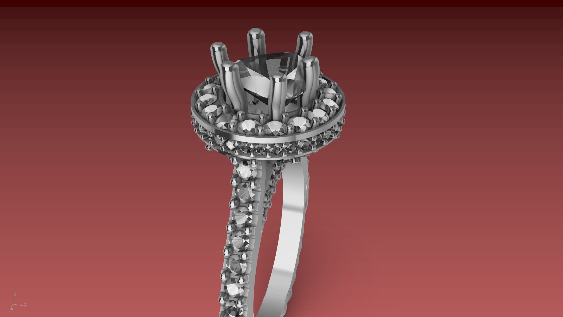 ruffle shank diamond ring stl verified 3D print model_12