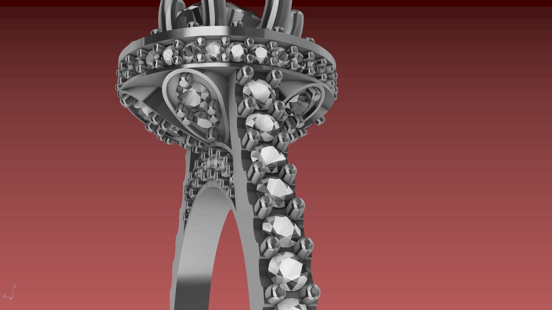 ruffle shank diamond ring stl verified 3D print model_9