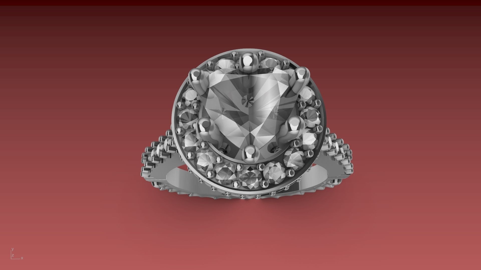 ruffle shank diamond ring stl verified 3D print model_5