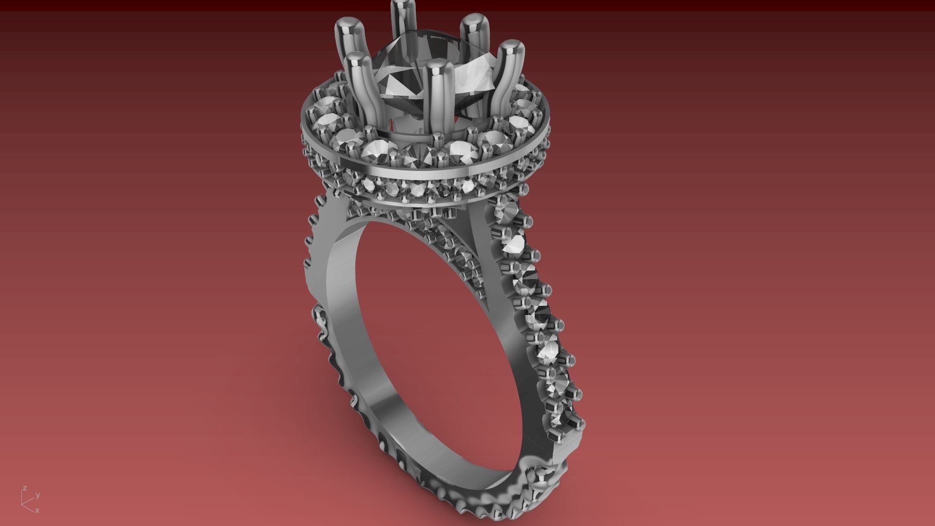 ruffle shank diamond ring stl verified 3D print model_10