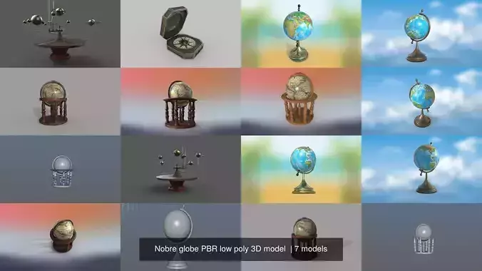 Nobre globe PBR low poly 3D model  3D Model Collection