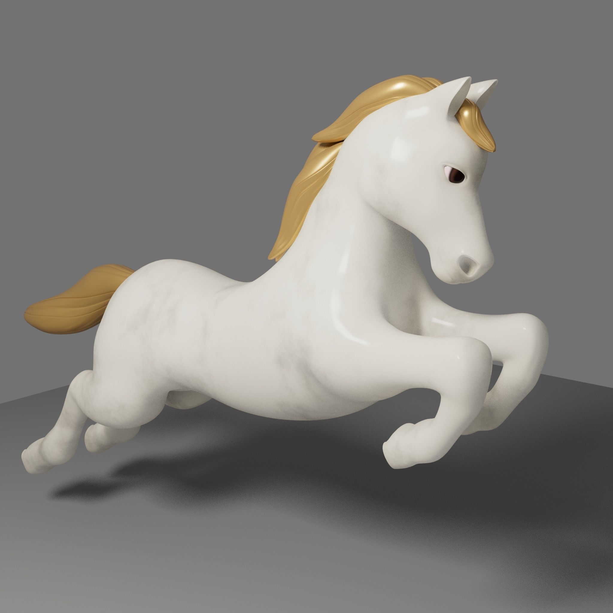 Horse running 3D model_3