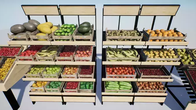 Fruits and Props Unreal Asset Low-poly 3D model