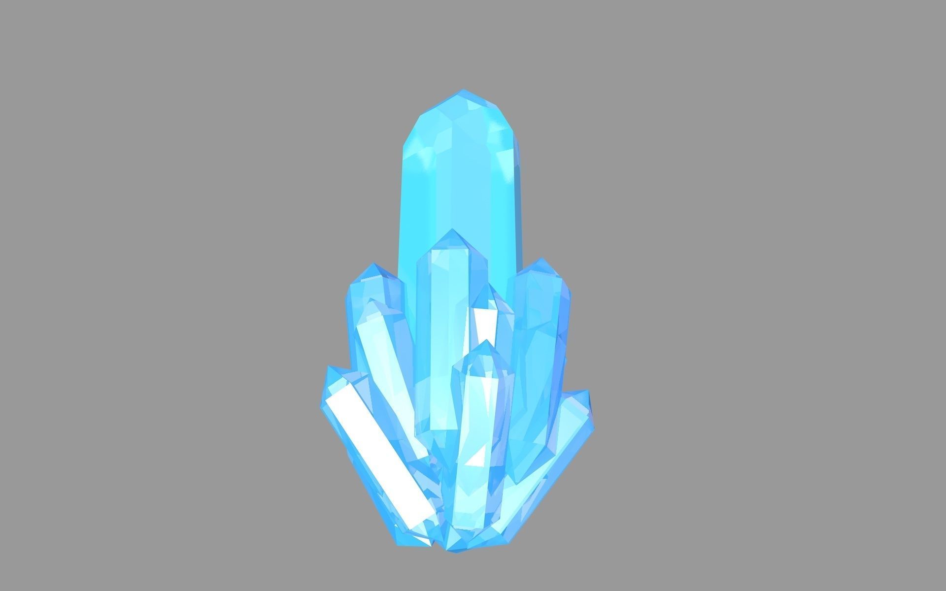 crystal Low-poly 3D model_2