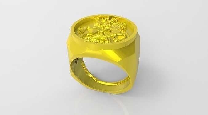 Men Ring  Saint George 3D print model