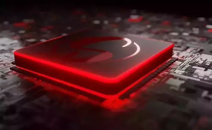 circuit bord chipset with animated 3D model